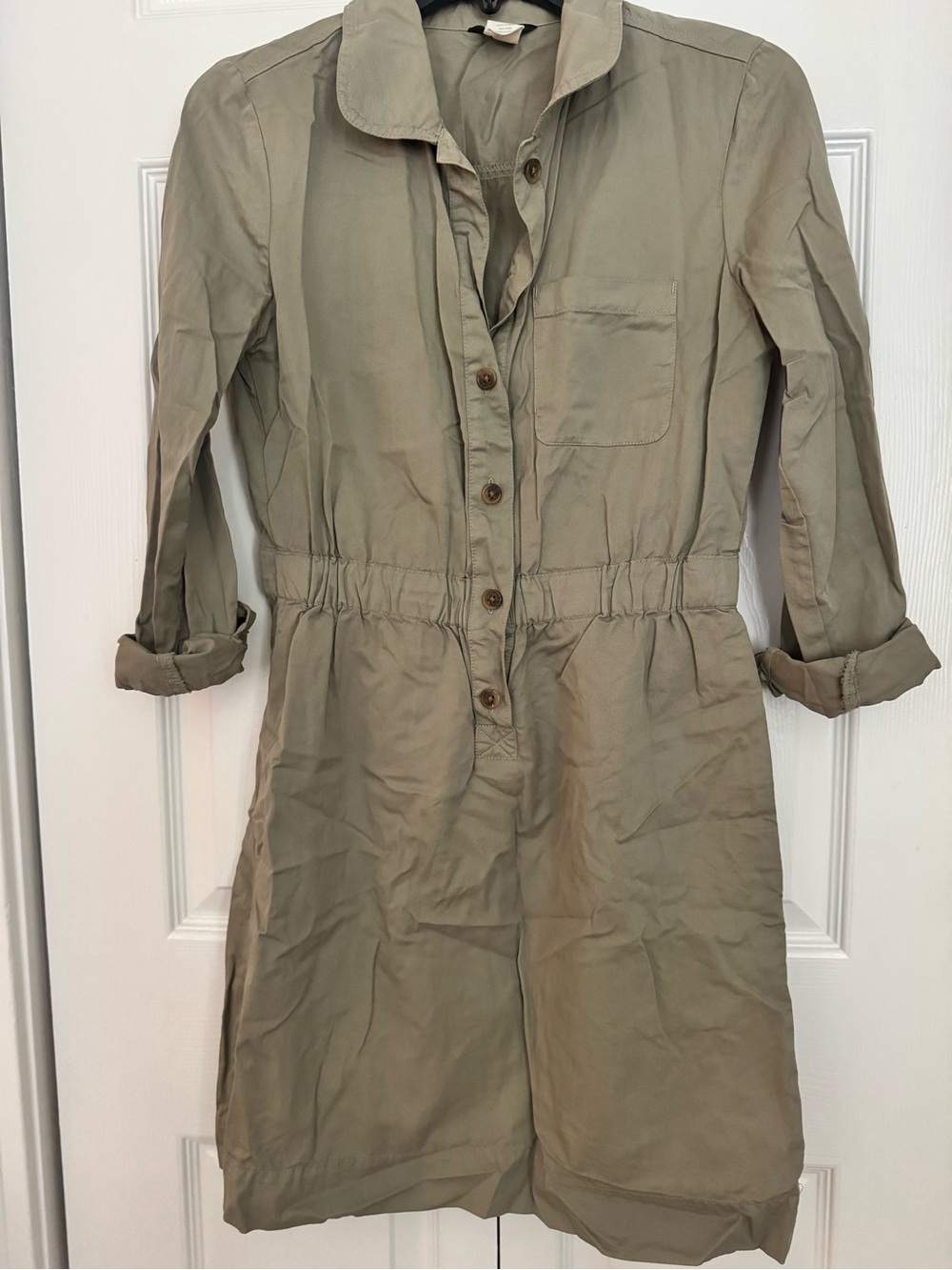 J. Crew Khaki Cotton Button-Up Shirt